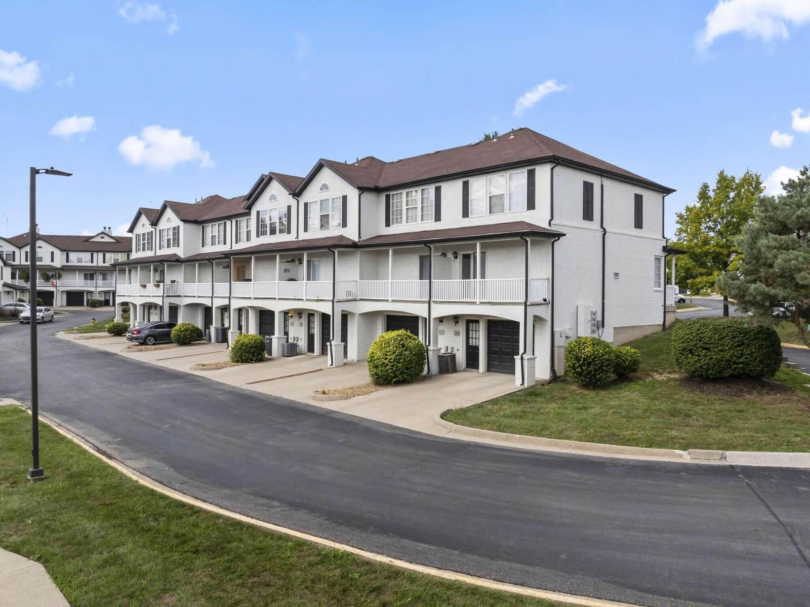 Row of modern townhomes
